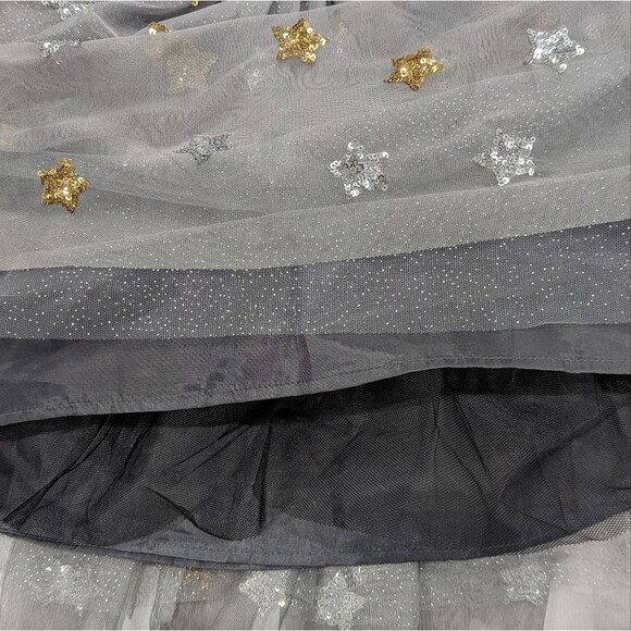 Zunie Gray Silver Gold Fancy Tulle Sparkle Poofy Christmas Party Dress Size 24mo - Picture 6 of 7